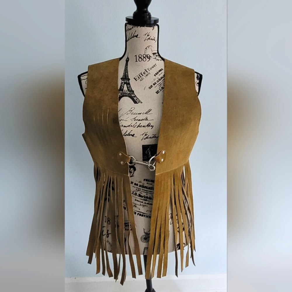 Vintage Suede Fringe Vest by Sander of Boston